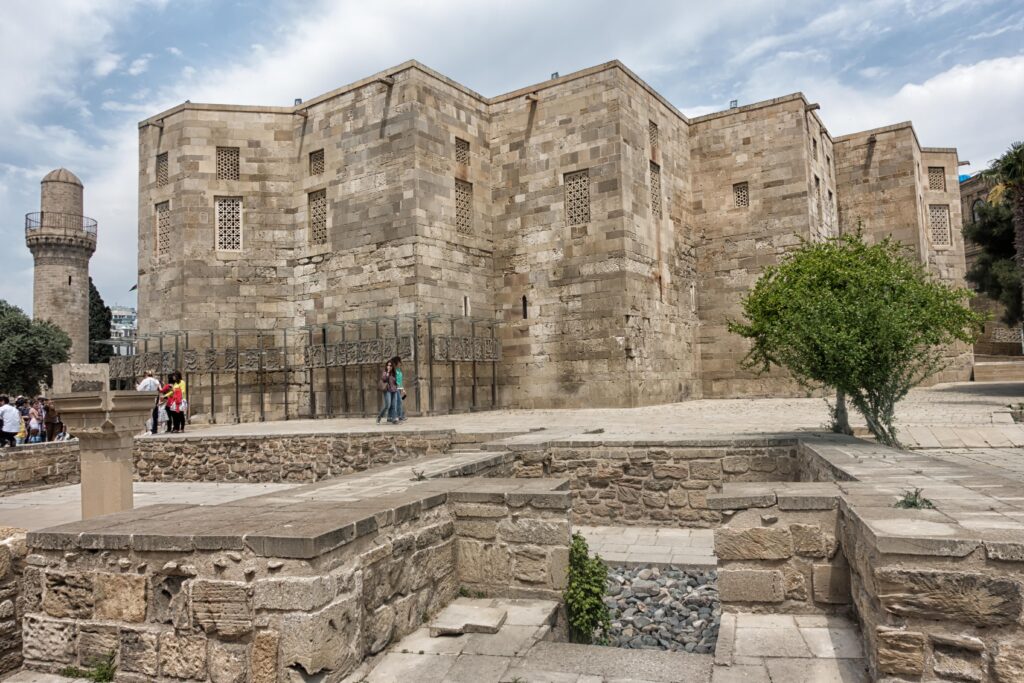View of the stone Palace of the Shirvanshahs in Baku Azerbaijan