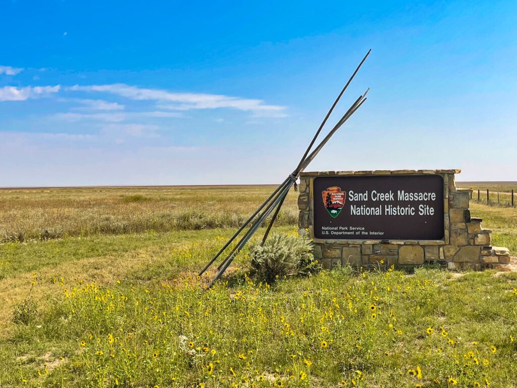 Entrance Sign - Sand Creek Massacre National Historic Site - Eastern Colorado