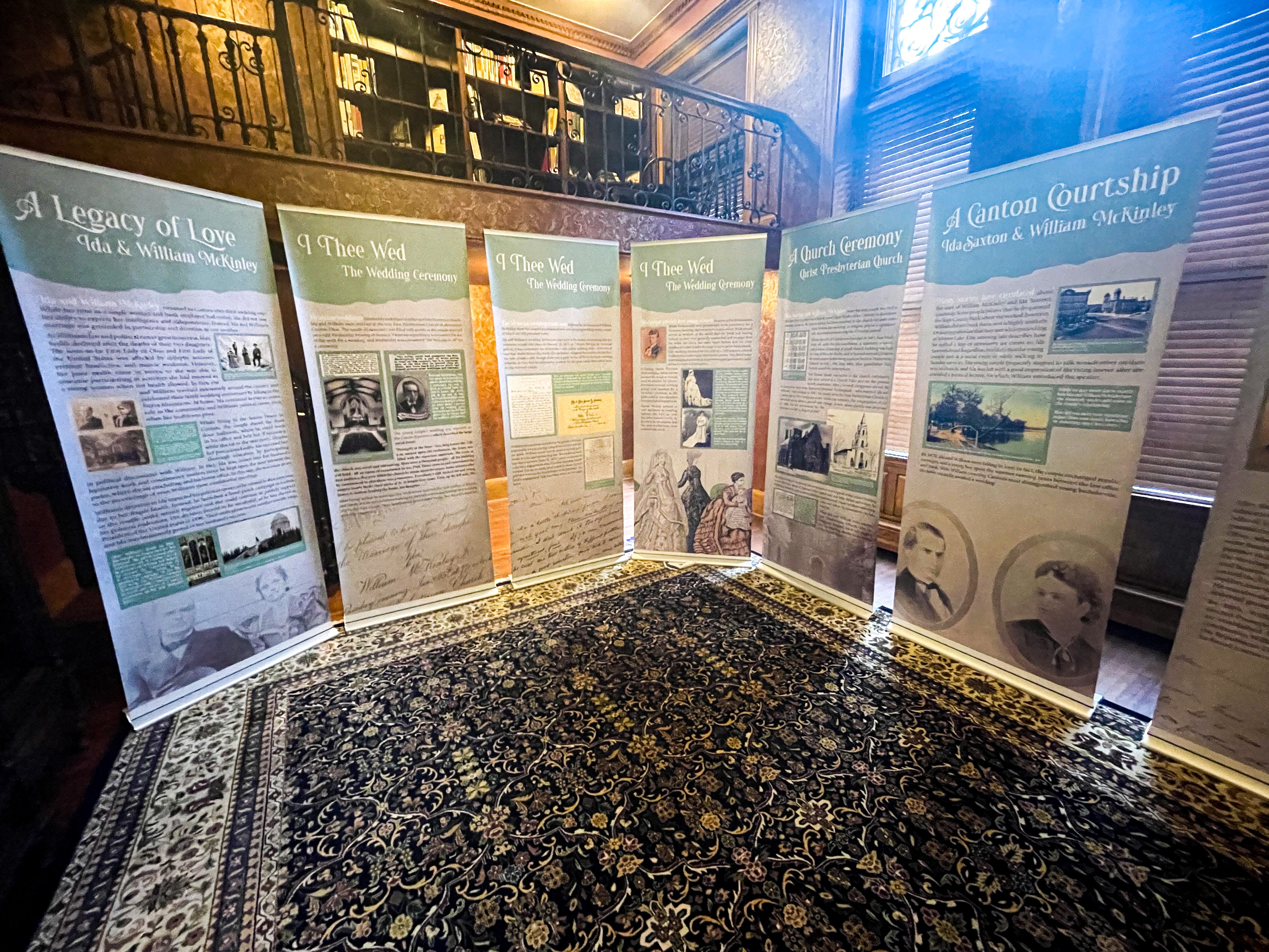 Displays about life and work of the Ida McKinley - Canton Ohio