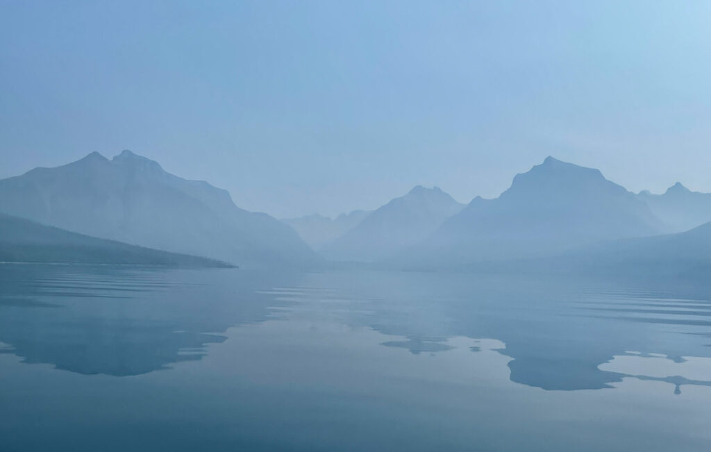 View of Lake MacDonald from on the Water - Montana