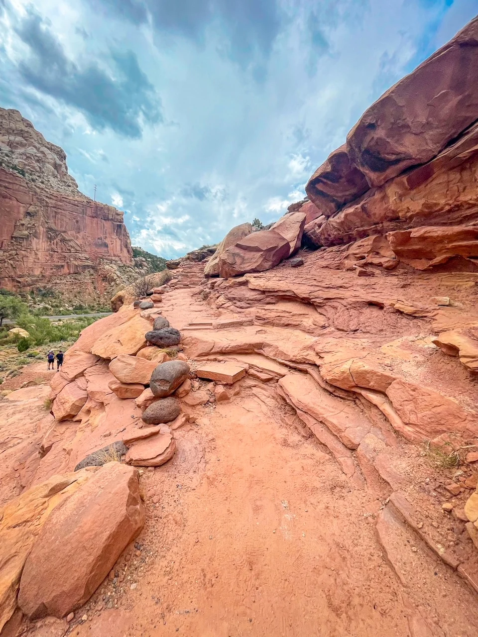Hiking Up the Trail - Hickman Bridge - Capitol Reef