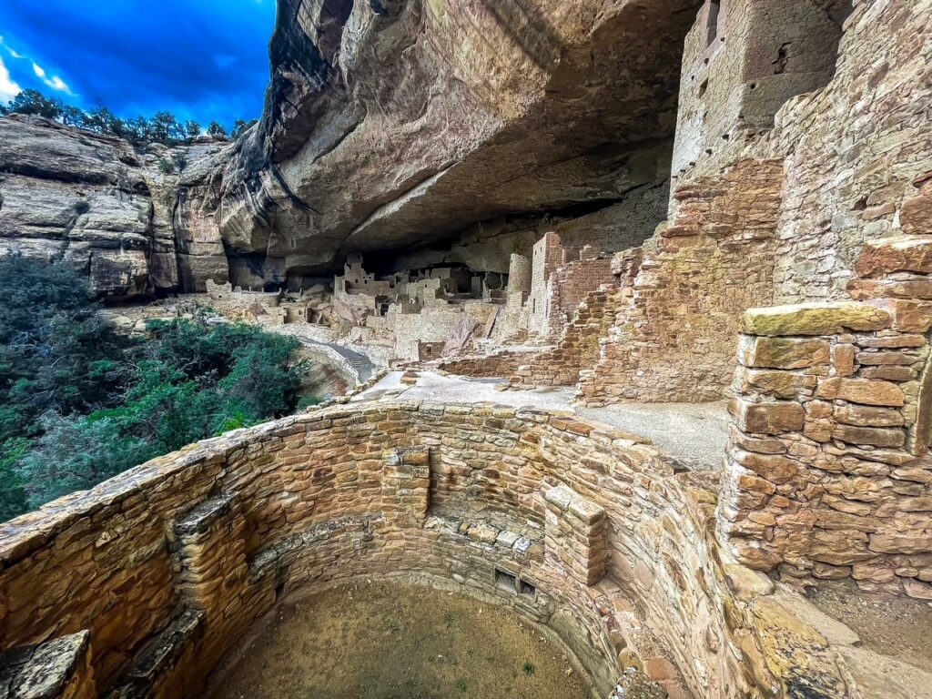 View of the Cliff Palace Dwelling in Mesa Verde National Park