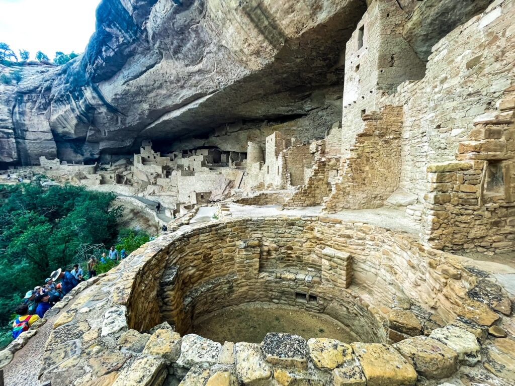 View from the Kiva on the Cliff Palace Cliff Dwelling Tour in Mesa Verde National Park