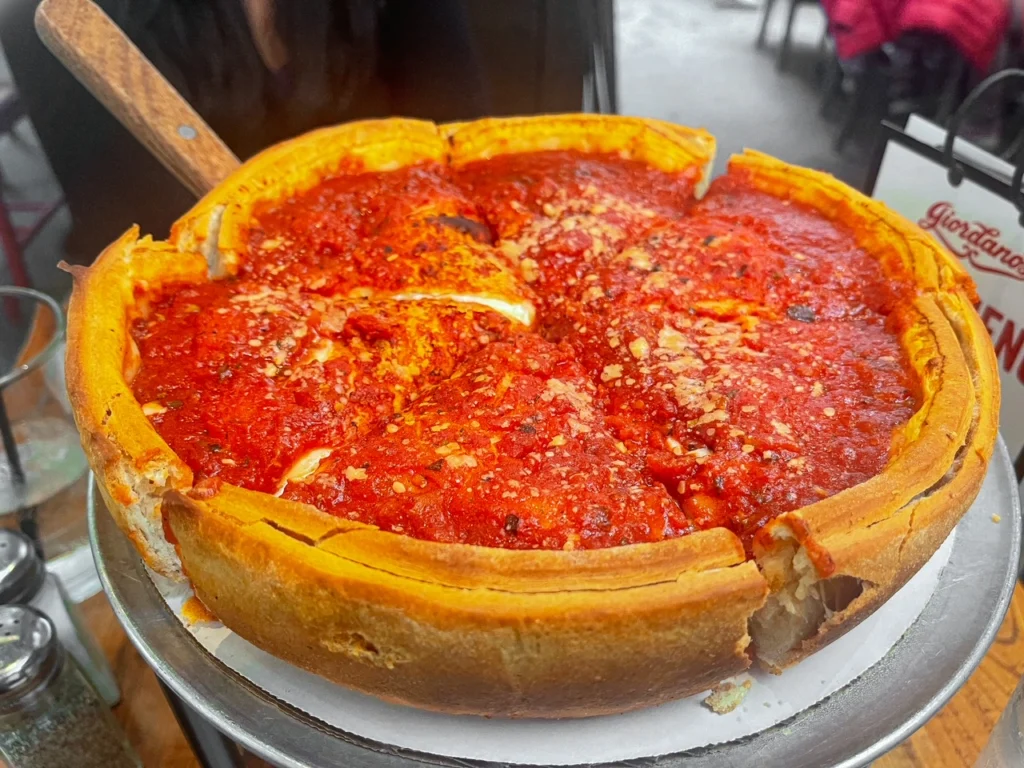 Deep Dish Pizza at Giordano's Chicago