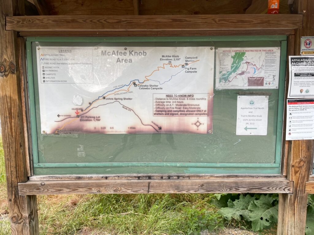 Hiking Sign Information McAfee Knob