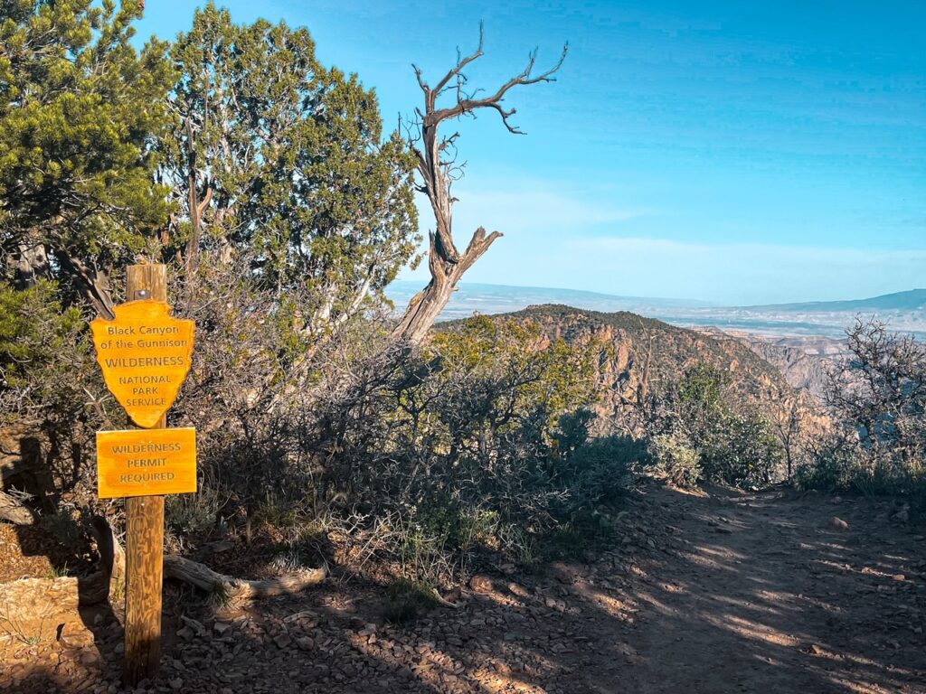 View of Signs and Hiking in Black Canyon of the Gunnison