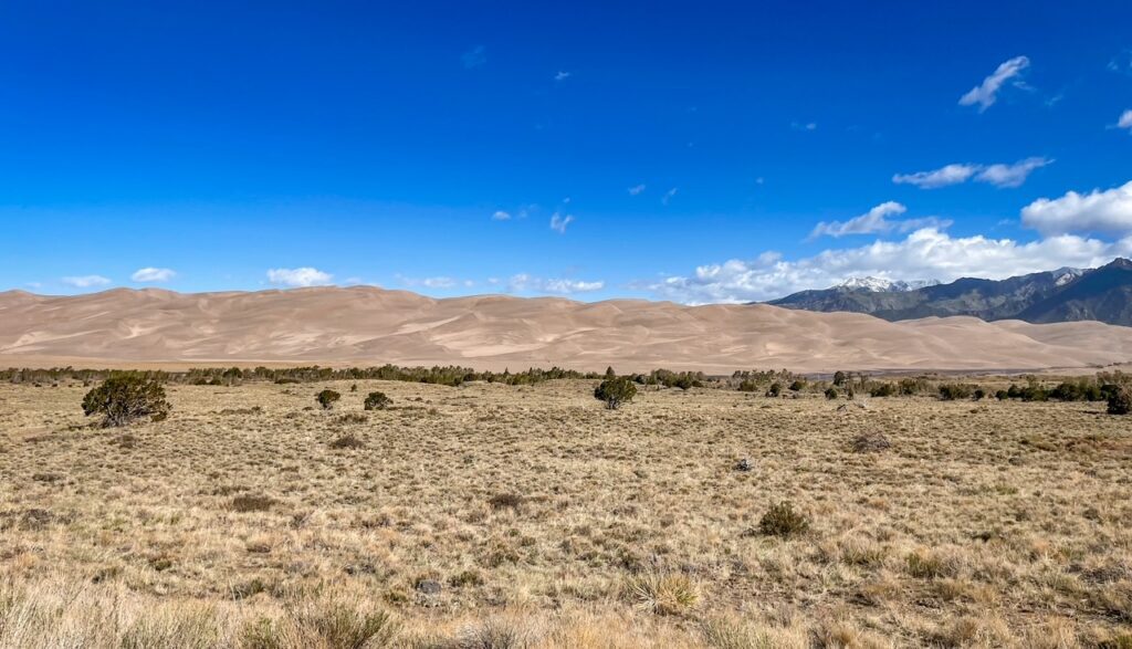 View of the Sand Dunes from the Road through the National Park