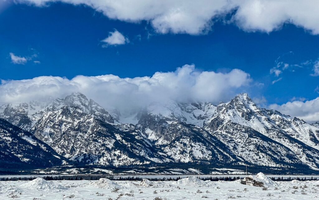View of Grand Tetons in Winter