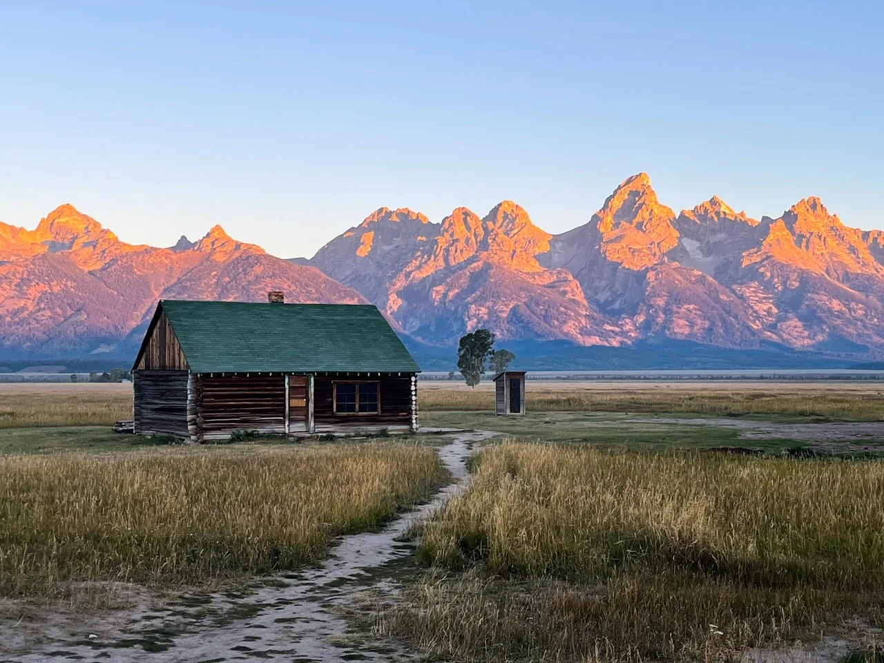 View of Mormon Row at Sunrise in Grand Tetons NP