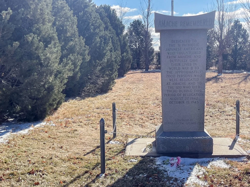 Monument in the Amache Cemetery Granada Colorado