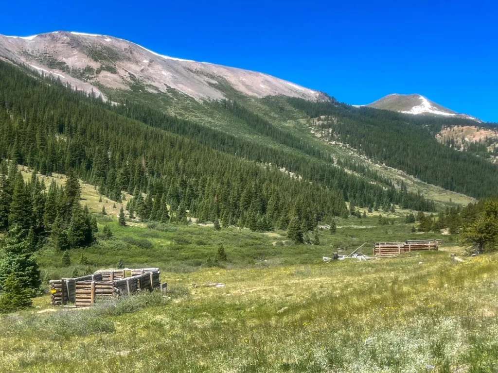 View of Cabins and Landscape of Independence Ghost Town Colorado