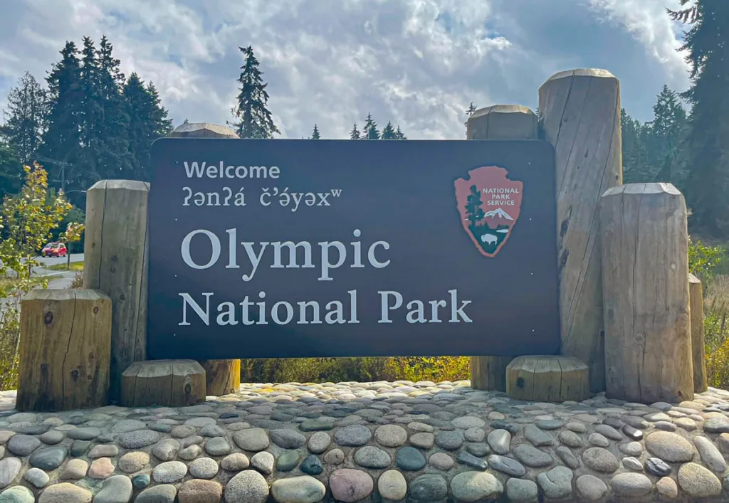 Welcome Sign for Olympic National Park in Washington State