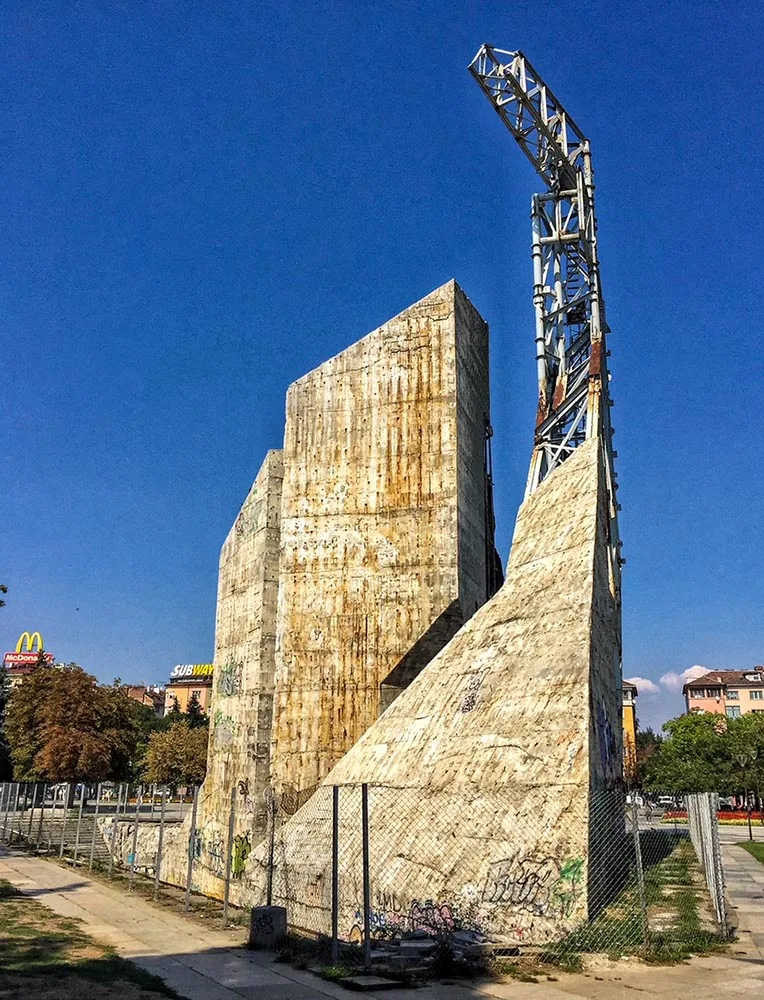 Brutalist Architecture example in Sofia Bulgaria