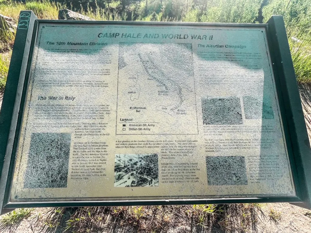History Sign for Camp Hale National Monument Colorado