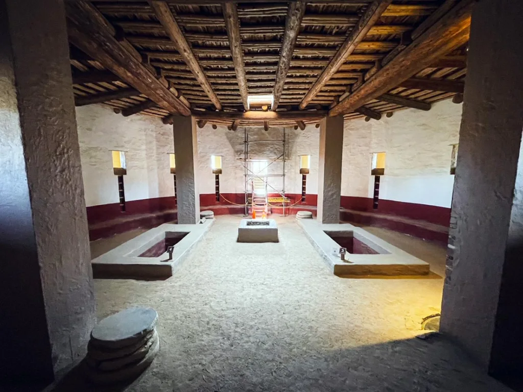 Inside the Great Kiva in Aztec Ruins National Monument - NM