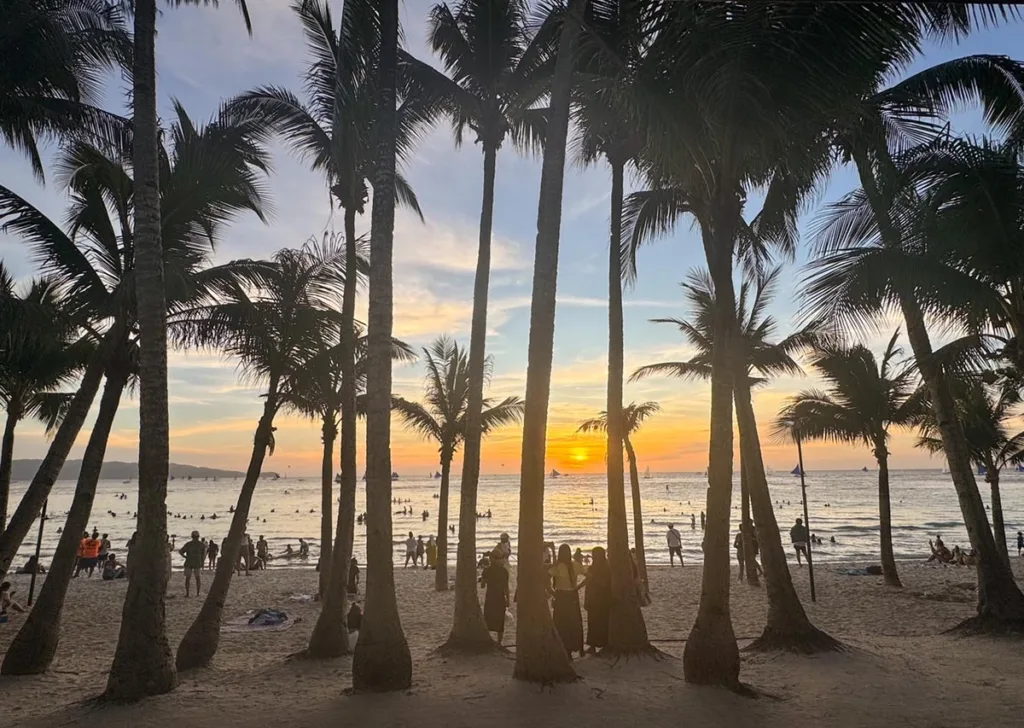 View of White Beach and Sunset - Boracay Philippines