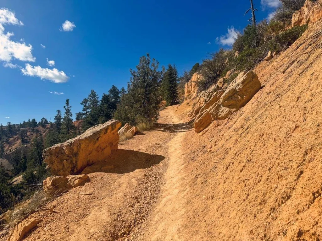 Ascending Between Boulders Along Fairyland Trail