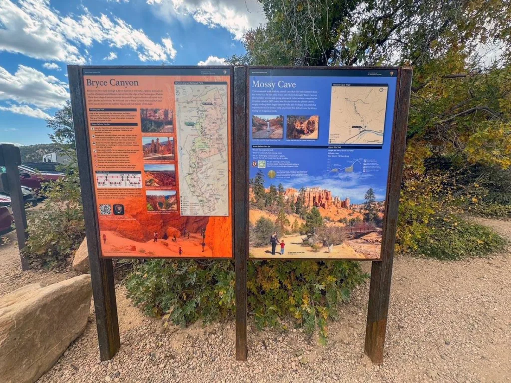 Mossy Cave Trailhead Sign - Bryce Canyon