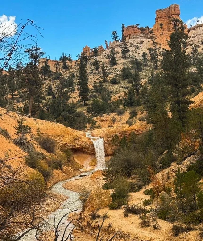 View of Waterfall from the Trail - Before Intersection
