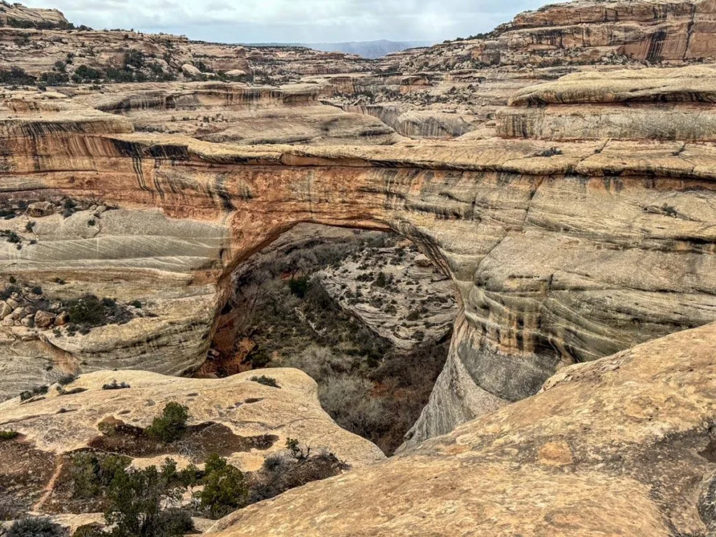 View of Sipapu Bridge from Overlook - Natural Bridges