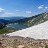 Snowfield and Lake at Saint Mary's Glacier Colorado