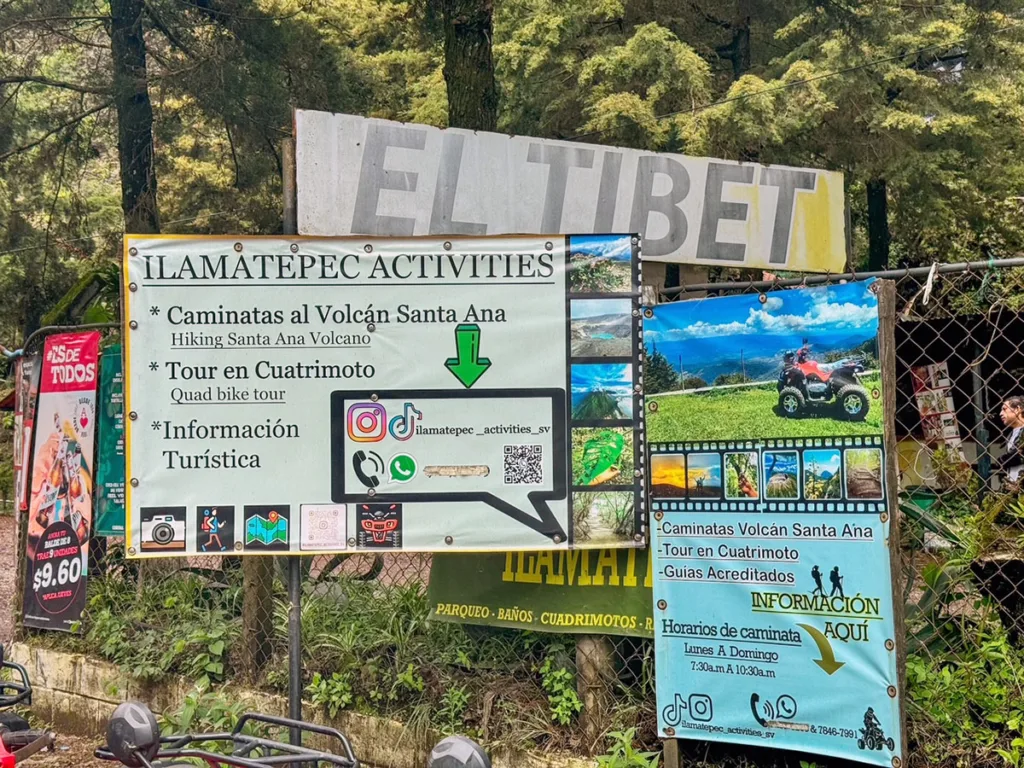 Signage at El Tibet - El Salvador 